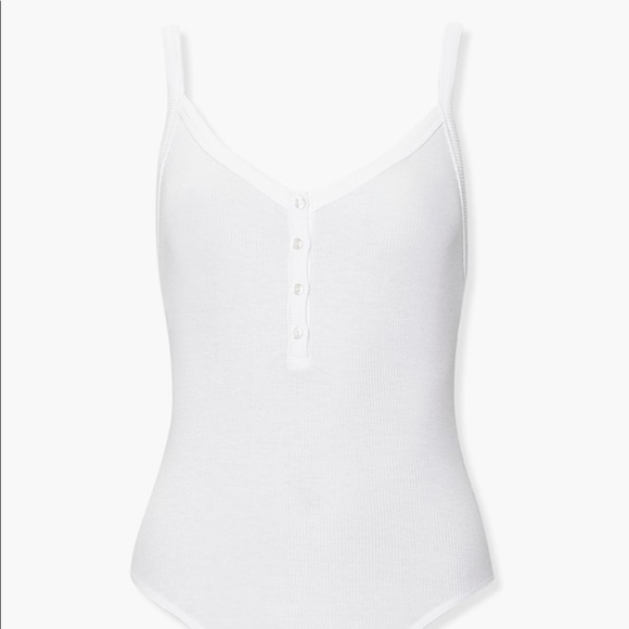 NWT White ribbed knit bodysuit - Picture 3 of 3